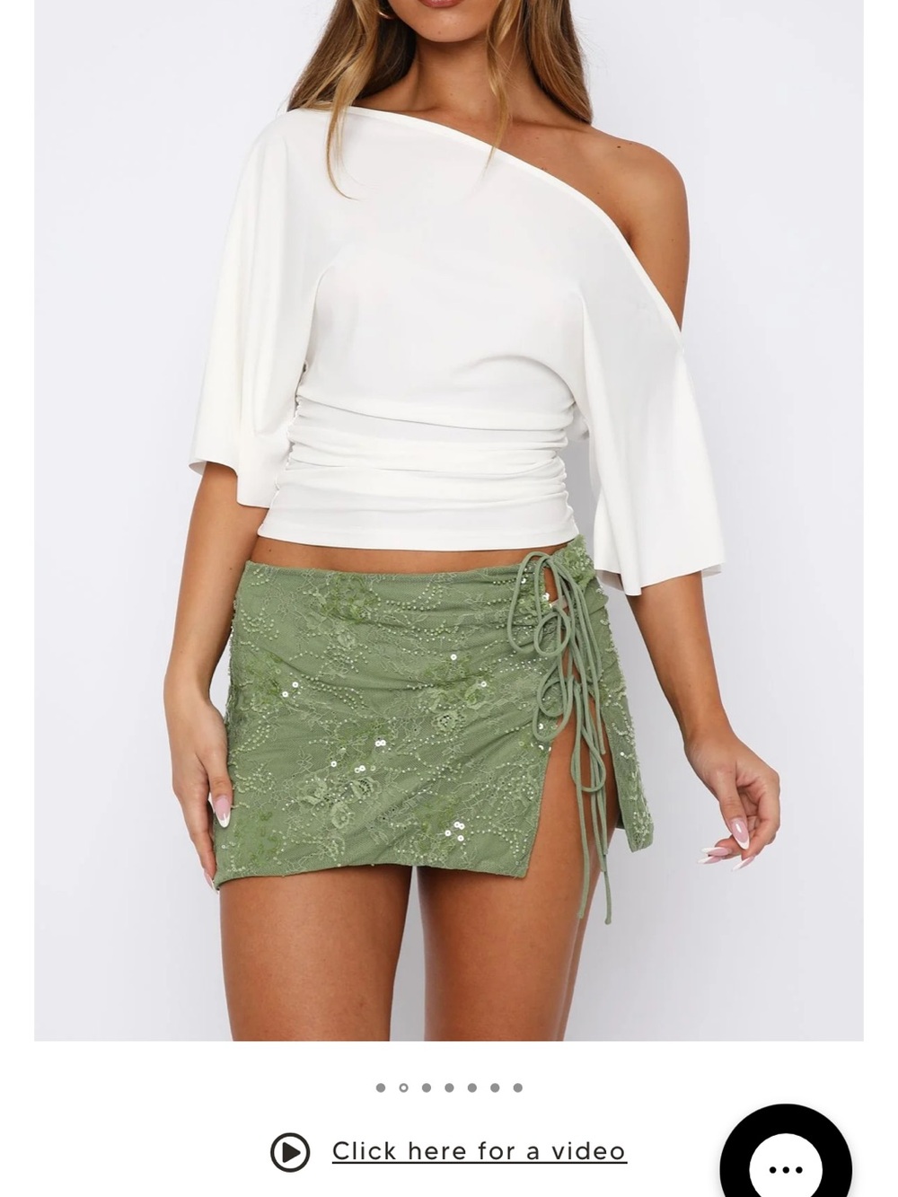 Green sequin mini skirt - White fox boutique